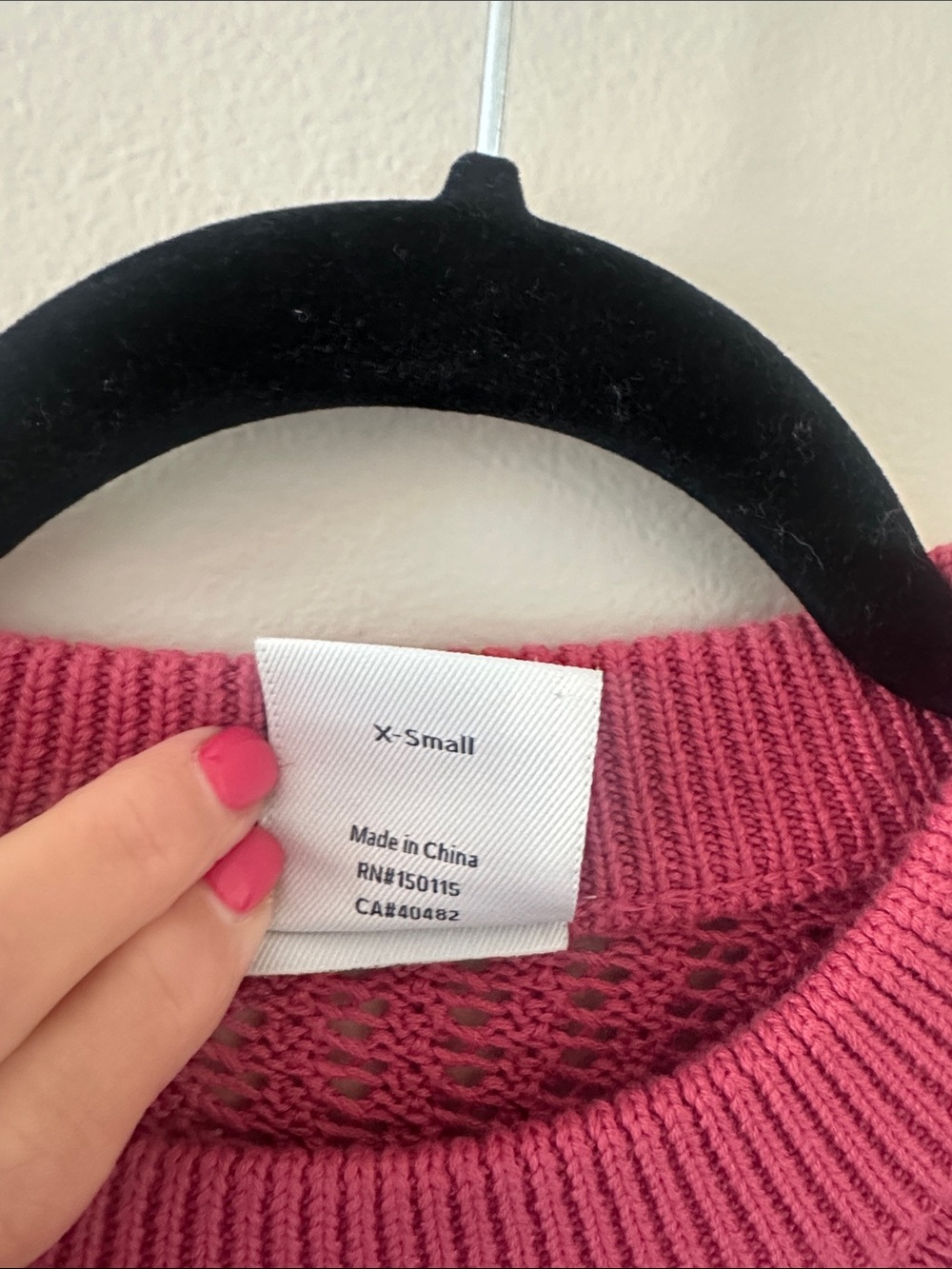 VARLEY Womens Clay Open Stitch Cotton Sweater in Rose Wine Size XS Lightweight - Picture 9 of 11